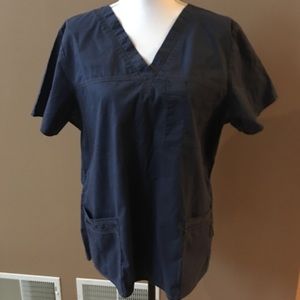 Gently used navy blue Dickies scrub top